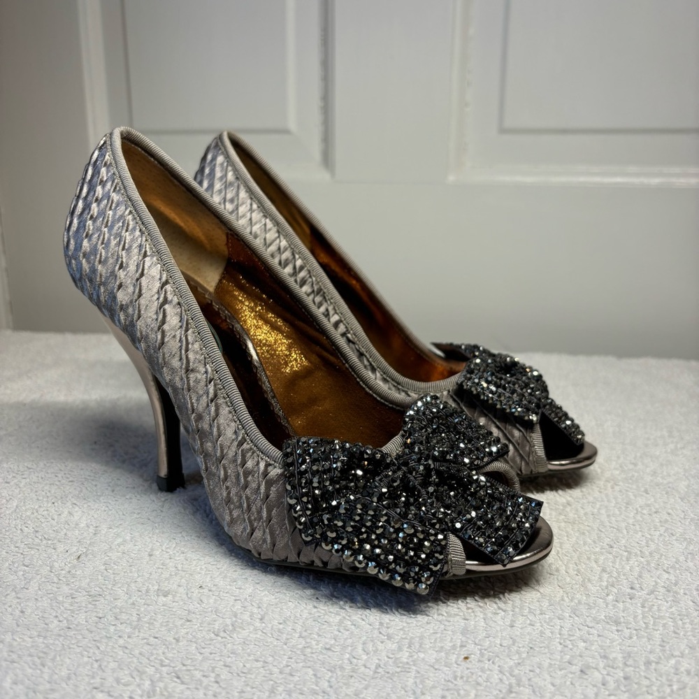 Poetic Licence Silver Metallic- Peep-Toe Heels